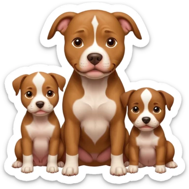 pitbull dog with its puppies sticker