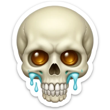 A barfing skull sticker