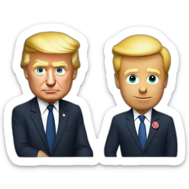 Macron entrain de serrer le nez à Donald Trump sticker