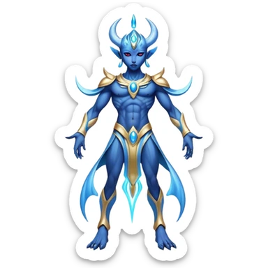 Shiny Futuristic Celestial Godly Divine Fakemon-Pokemon-Digimon-Spectrobes-fusion, full body sticker