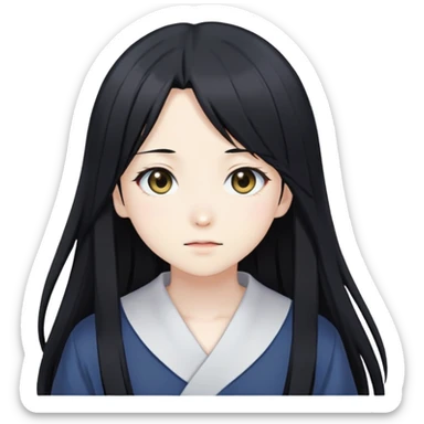 Sawako, anime girl with long black hair sticker