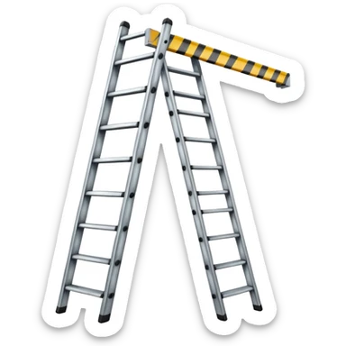 Broken ladder with tape fix sticker