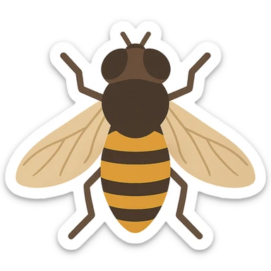 flat toon style dronefly insect sticker