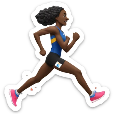 Black Woman Runner in New york city marathon sticker