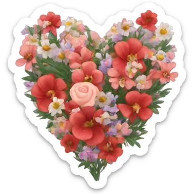 heart with flowers sticker