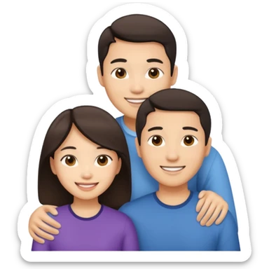 asian heterosexual couple sticker