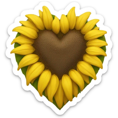 Yellow heart with sunflower  sticker
