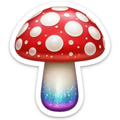 glitter mushroom 1-up sticker