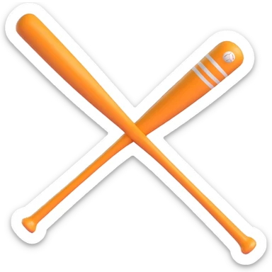 3D emoji style baseball bat with motion lines sticker