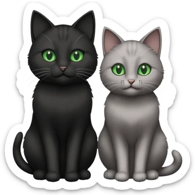 You can make an emoji of two cats looking at each other, one black and the other gray. sticker