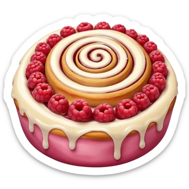 Raspberry cinnamon roll sticker