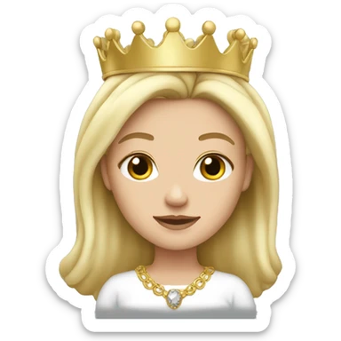 Queen white girl sticker