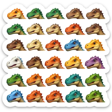 faces of different dinosaurs  sticker