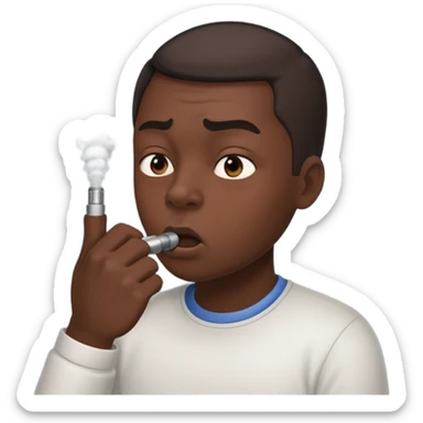 A face that inhales exhaust fumes with power sticker