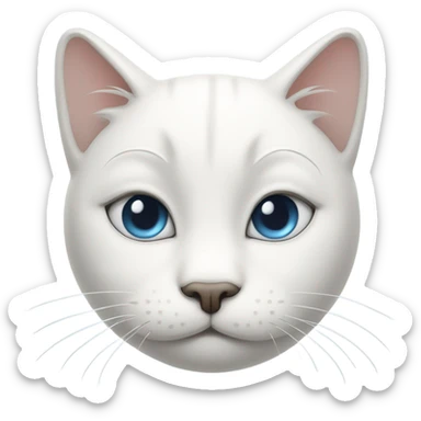 white cat crying with closed eyes sticker