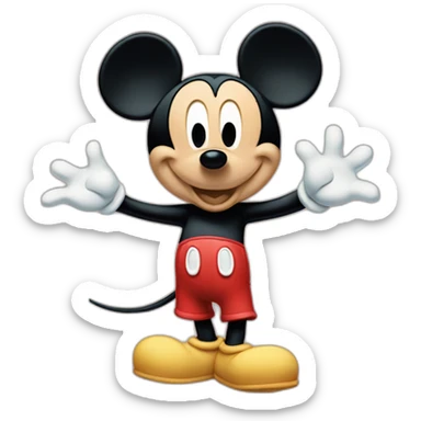 Mickey Mouse waving hello sticker