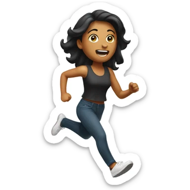 Woman running away sticker