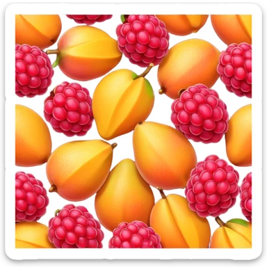 Create a raspberry with a mango texture sticker