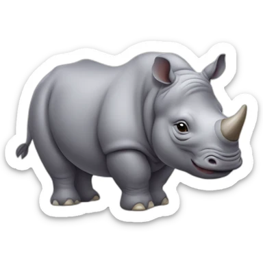 Cute little chubby Rhino sticker