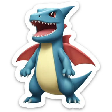 Sharpedo-Charmeleon-Gible-Larvitar-Fakémon Full Body sticker