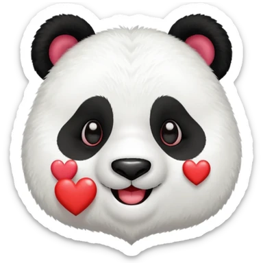 Panda with hearts and heart eyes sticker