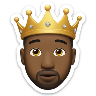 Kanye west wearing a crown sticker