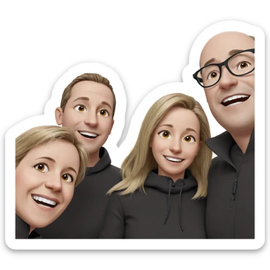 happy friends group portrait sticker