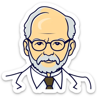 cartoonish sticker of Edmund Husserl sticker