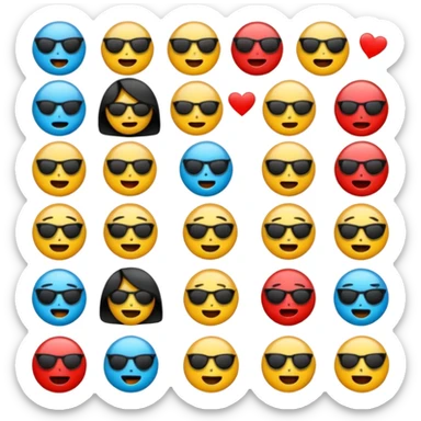 several emoticons related to rock music sticker