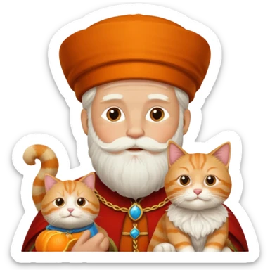 sinterklaas maar hij houd een kat vast sticker
