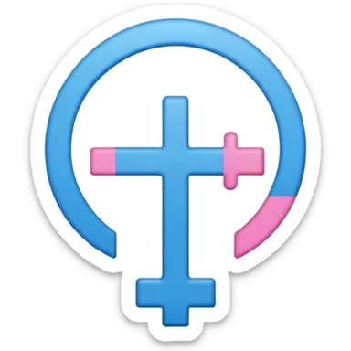 gender symbol, blue and pink,  sticker