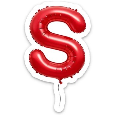 Balloon in shape of 6 sticker