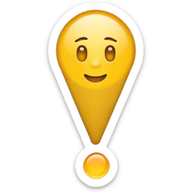Exclamation point with yellow dot under it sticker