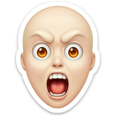face screaming in fear sticker