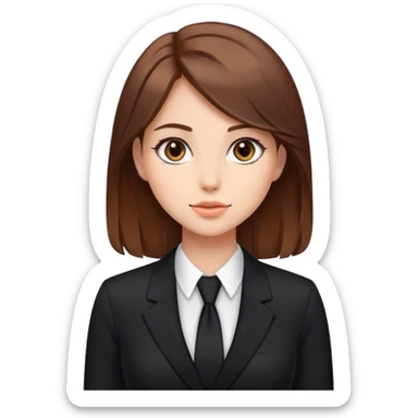 Beautiful girl, brown hair , in black suit  sticker