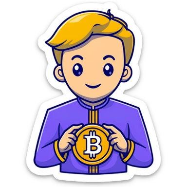 Royal Prince Artur with YUSRA cryptocurrency symbol sticker