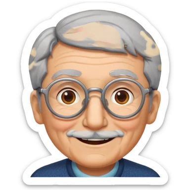 grandparents with glasses and gray hair, grizzle sticker