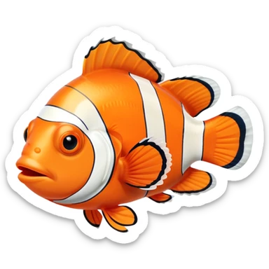 Clownfish with orange and white stripes sticker