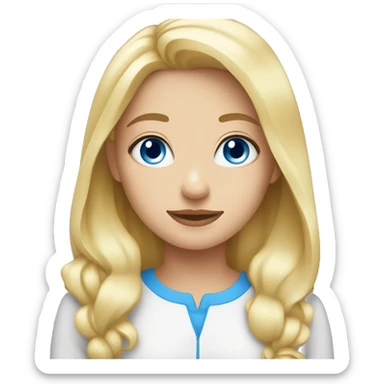 girl, blonde, blue eyes, sweet sticker