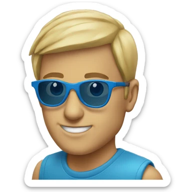 Blue sunglasses sticker