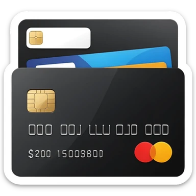 black credit card, no text, no numbers sticker