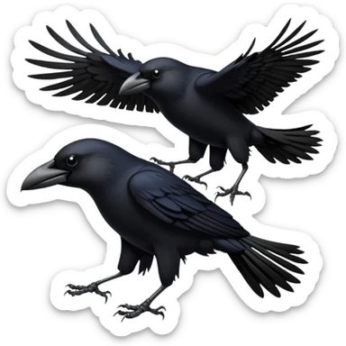 Crows running fast sticker