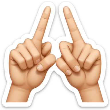 deux mains qui montre 1 ce croise sticker