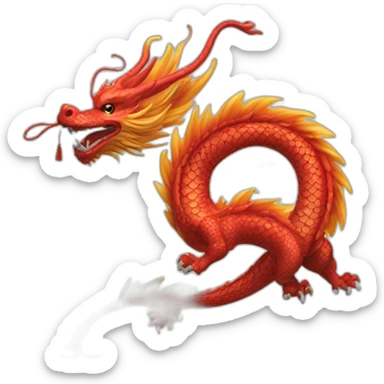 chinese dragon's tails sticker