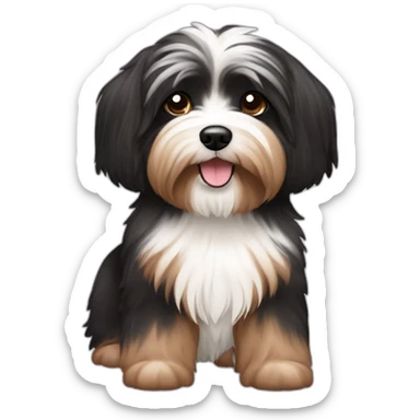 Havanese dog black and brown  sticker