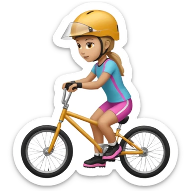 BMX rider woman with helmets sticker