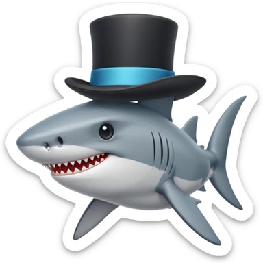 Shark with a top hat sticker