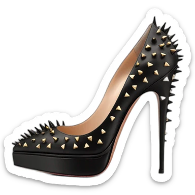 VALENTINO Tan-go PLATFORM PUMP black spikes sticker