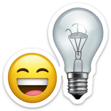 Un smiley qui a une ampoule au-dessus de la tête sticker