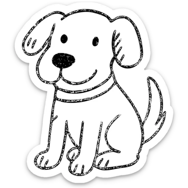 hand drawn outlined dog icon sticker